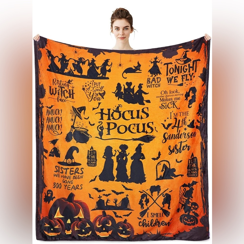 Hocus Pocus Halloween Throw Blanket